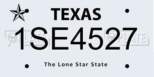 1SE4527 Texas License Plate