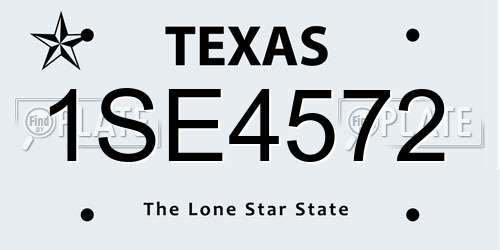 1SE4572 Texas License Plate