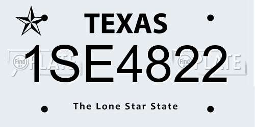 1SE4822 Texas License Plate