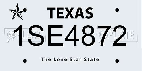 1SE4872 Texas License Plate