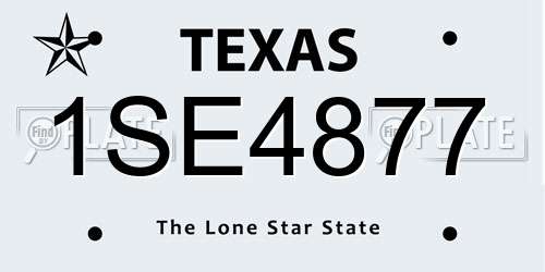 1SE4877 Texas License Plate