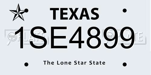 1SE4899 Texas License Plate