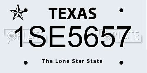 1SE5657 Texas License Plate