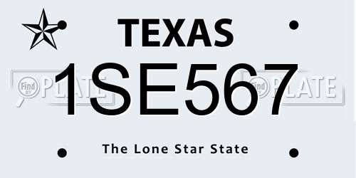 1SE567 Texas License Plate