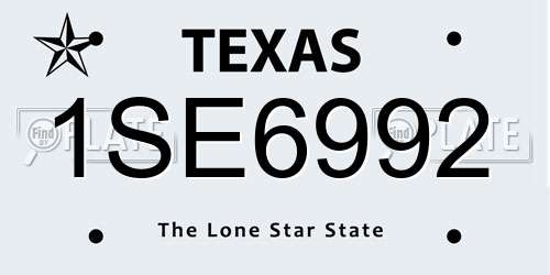 1SE6992 Texas License Plate