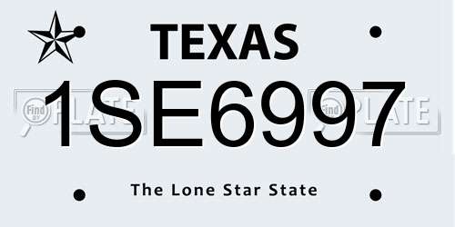 1SE6997 Texas License Plate