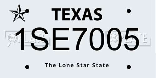 1SE7005 Texas License Plate
