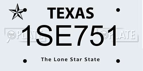 1SE751 Texas License Plate
