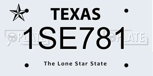 1SE781 Texas License Plate
