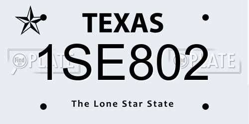 1SE802 Texas License Plate