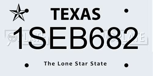 1SEB682 Texas License Plate