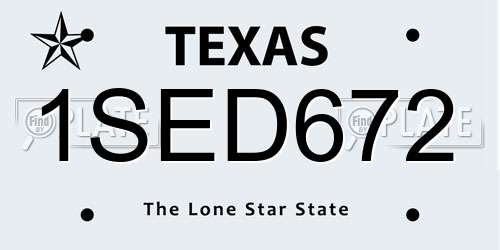 1SED672 Texas License Plate