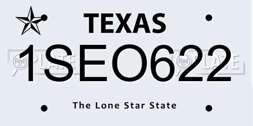 1SEO622 Texas License Plate