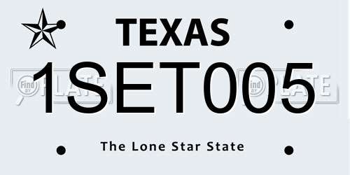 1SET005 Texas License Plate