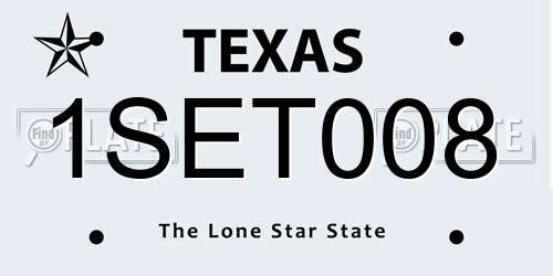 1SET008 Texas License Plate