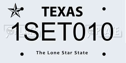 1SET010 Texas License Plate