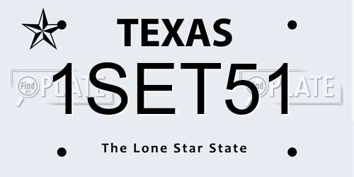 1SET51 Texas License Plate