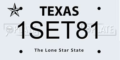 1SET81 Texas License Plate