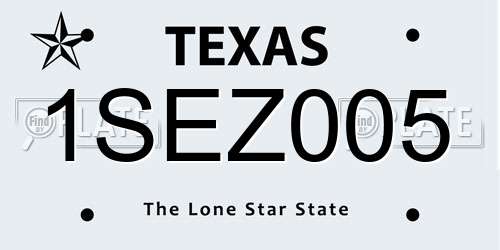 1SEZ005 Texas License Plate