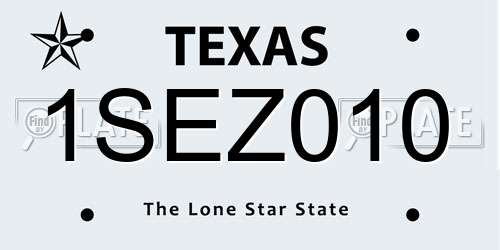 1SEZ010 Texas License Plate