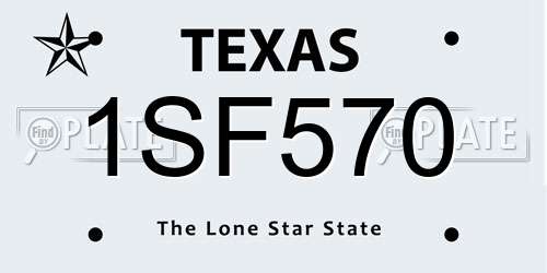 1SF570 Texas License Plate