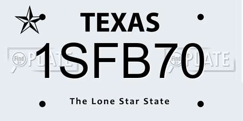 1SFB70 Texas License Plate