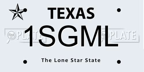 1SGML Texas License Plate