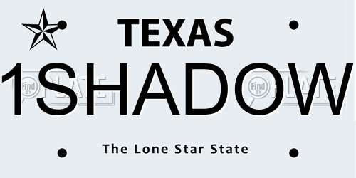 1SHADOW Texas License Plate