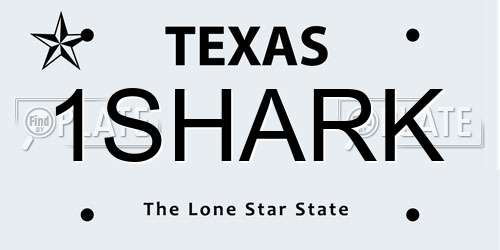1SHARK Texas License Plate
