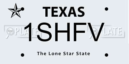 1SHFV Texas License Plate