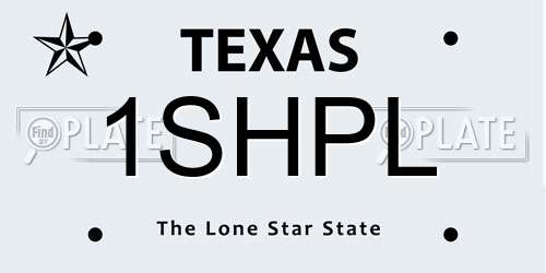 1SHPL Texas License Plate