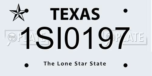 1SI0197 Texas License Plate