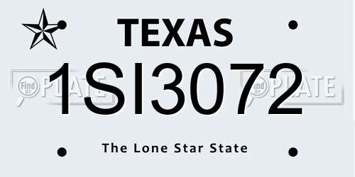 1SI3072 Texas License Plate