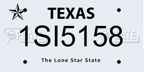 1SI5158 Texas License Plate