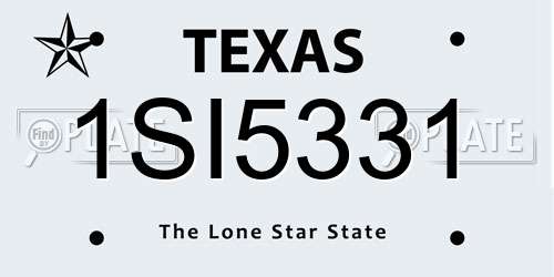 1SI5331 Texas License Plate