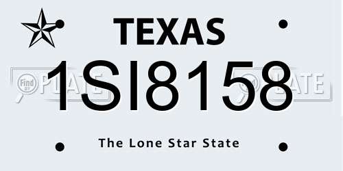 1SI8158 Texas License Plate