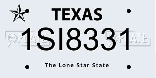 1SI8331 Texas License Plate