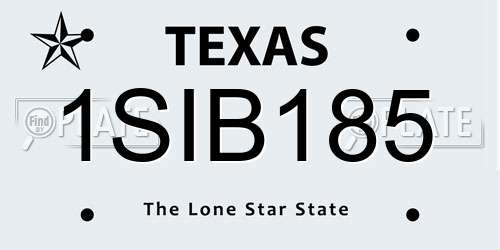 1SIB185 Texas License Plate