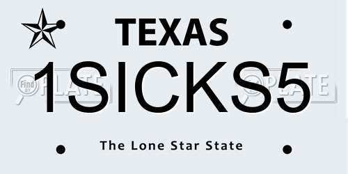 1SICKS5 Texas License Plate