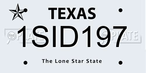 1SID197 Texas License Plate