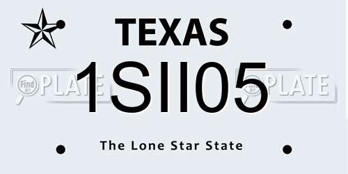 1SII05 Texas License Plate