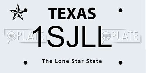 1SJLL Texas License Plate