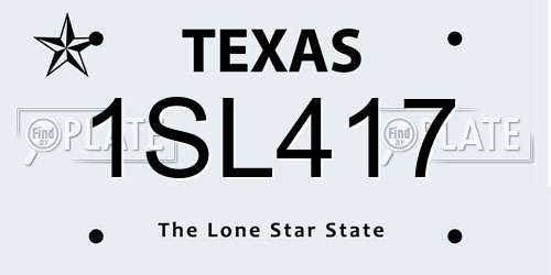 1SL417 Texas License Plate