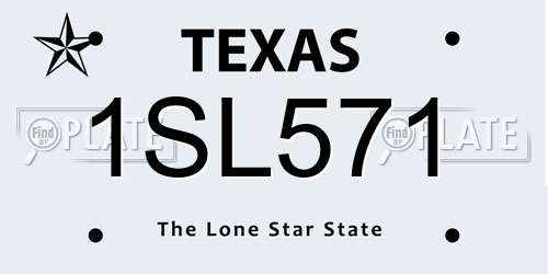 1SL571 Texas License Plate