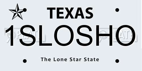 1SLOSHO Texas License Plate