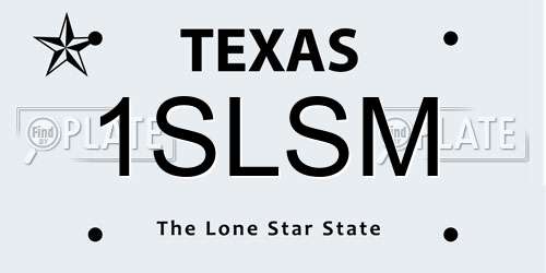 1SLSM Texas License Plate