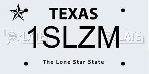 1SLZM Texas License Plate