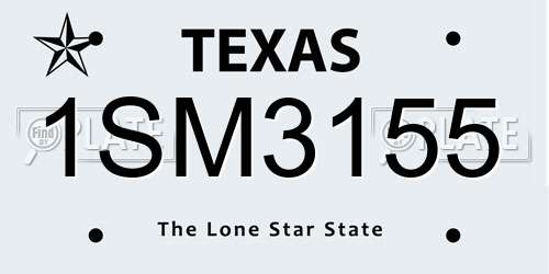 1SM3155 Texas License Plate