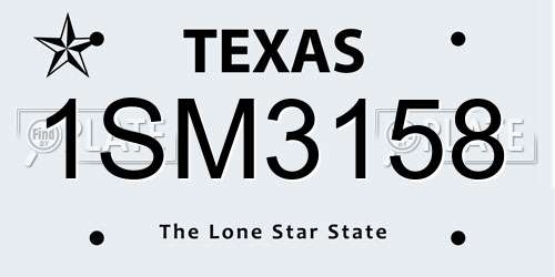 1SM3158 Texas License Plate