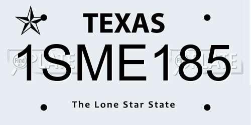 1SME185 Texas License Plate